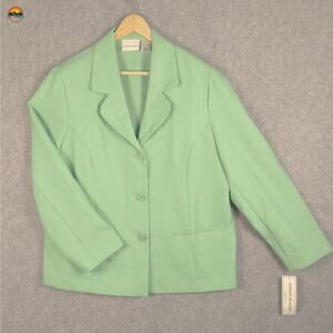 Alfred Dunner Blazer Jacket Green Single-Breasted Pastel NWT Women's Plus Sz 16